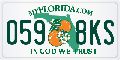 FL license plate 0598KS