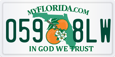 FL license plate 0598LW