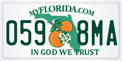 FL license plate 0598MA