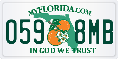 FL license plate 0598MB