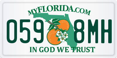 FL license plate 0598MH