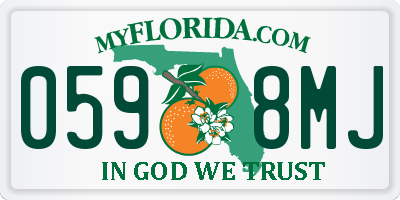 FL license plate 0598MJ