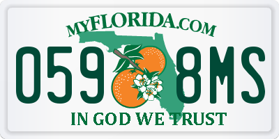 FL license plate 0598MS