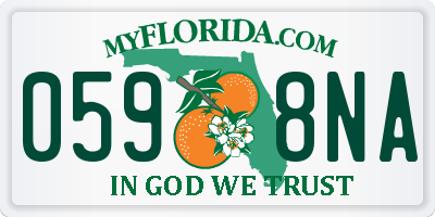 FL license plate 0598NA
