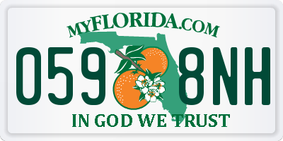 FL license plate 0598NH