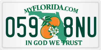 FL license plate 0598NU