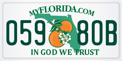 FL license plate 0598OB