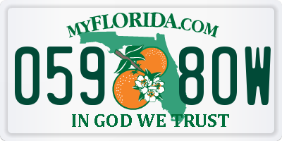 FL license plate 0598OW
