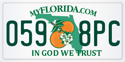 FL license plate 0598PC