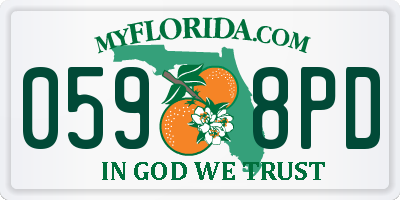 FL license plate 0598PD