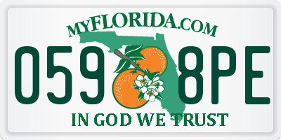 FL license plate 0598PE