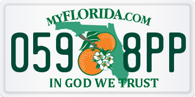 FL license plate 0598PP