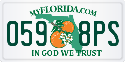 FL license plate 0598PS