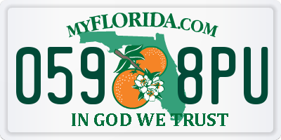 FL license plate 0598PU