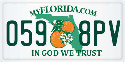 FL license plate 0598PV