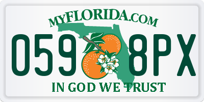FL license plate 0598PX