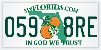 FL license plate 0598RE