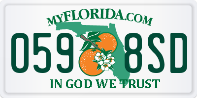 FL license plate 0598SD