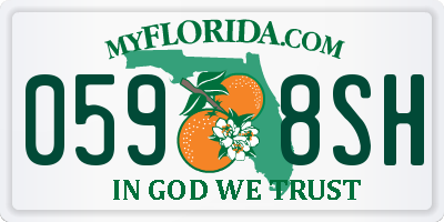FL license plate 0598SH