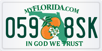 FL license plate 0598SK