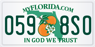 FL license plate 0598SO