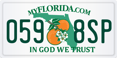 FL license plate 0598SP