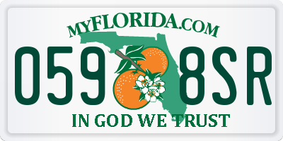 FL license plate 0598SR