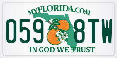 FL license plate 0598TW