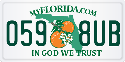 FL license plate 0598UB