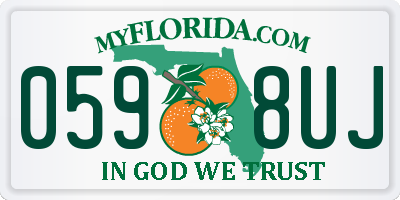 FL license plate 0598UJ