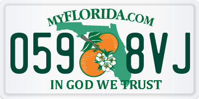 FL license plate 0598VJ