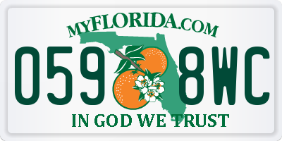 FL license plate 0598WC