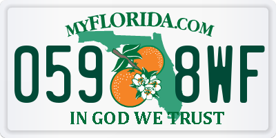 FL license plate 0598WF