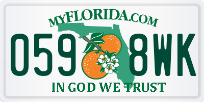 FL license plate 0598WK