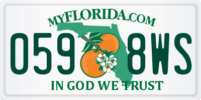 FL license plate 0598WS