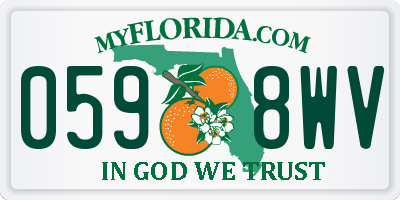 FL license plate 0598WV