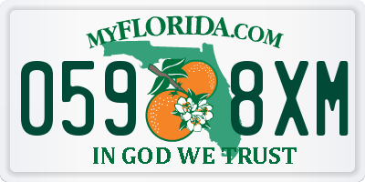 FL license plate 0598XM