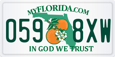 FL license plate 0598XW