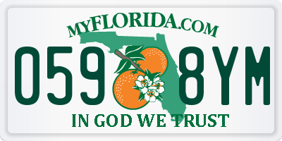 FL license plate 0598YM