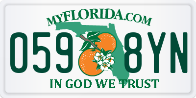 FL license plate 0598YN
