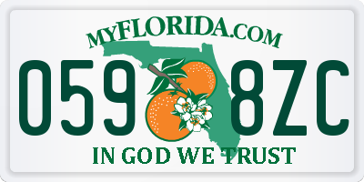 FL license plate 0598ZC