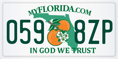 FL license plate 0598ZP