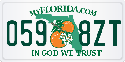 FL license plate 0598ZT