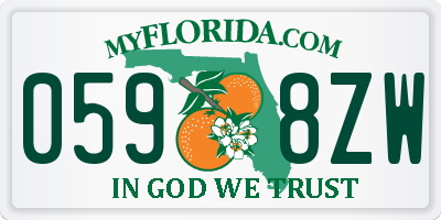 FL license plate 0598ZW