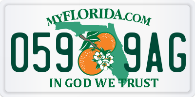 FL license plate 0599AG