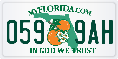 FL license plate 0599AH