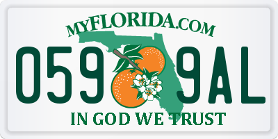 FL license plate 0599AL