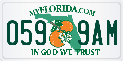 FL license plate 0599AM