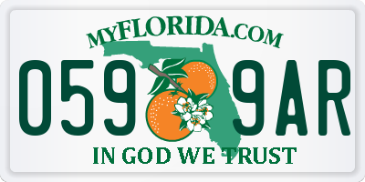 FL license plate 0599AR