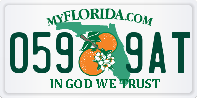 FL license plate 0599AT